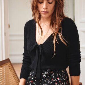 NWT Sezane Edgar Sweater // Black // Small